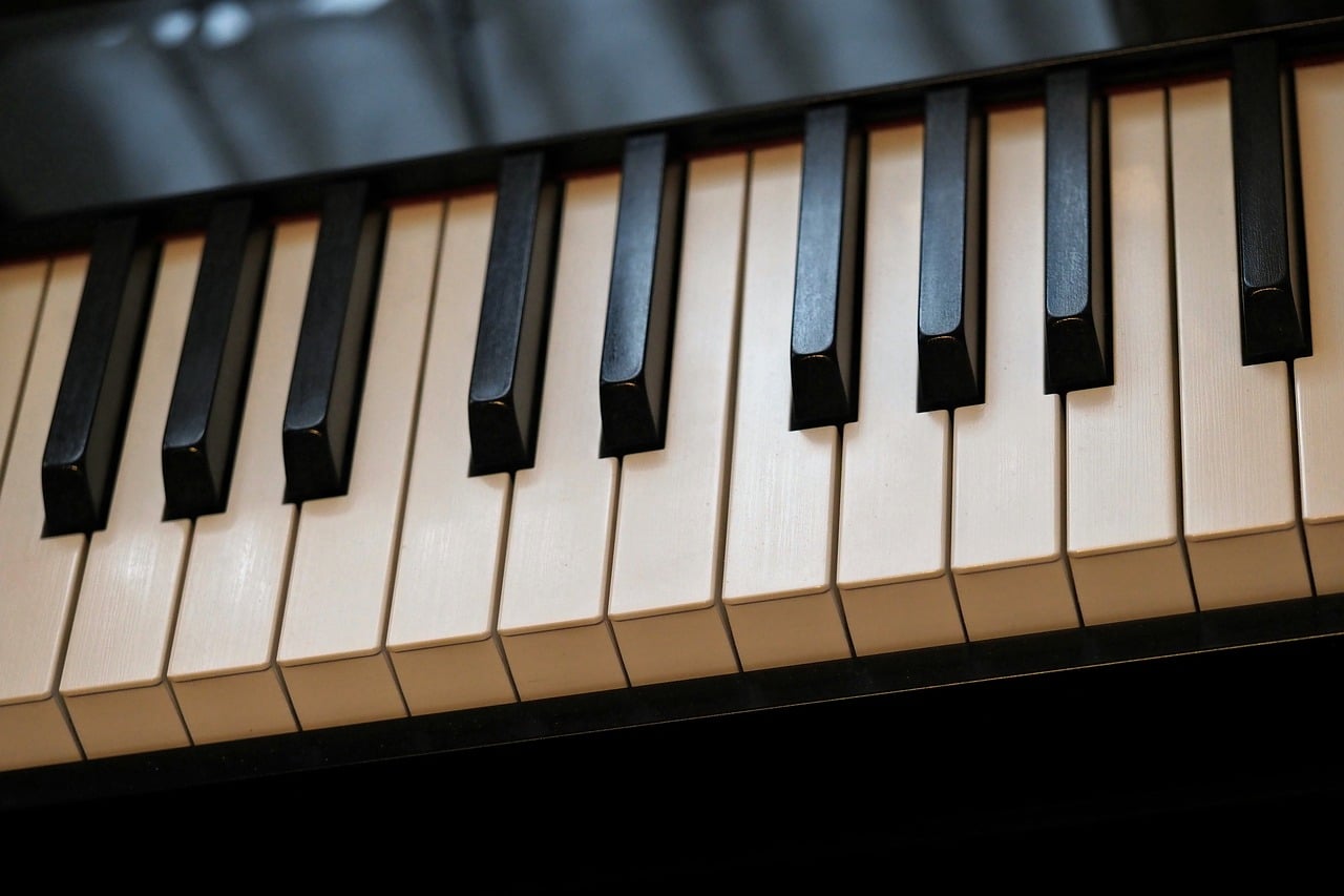 Klawiatura pianina z bliska